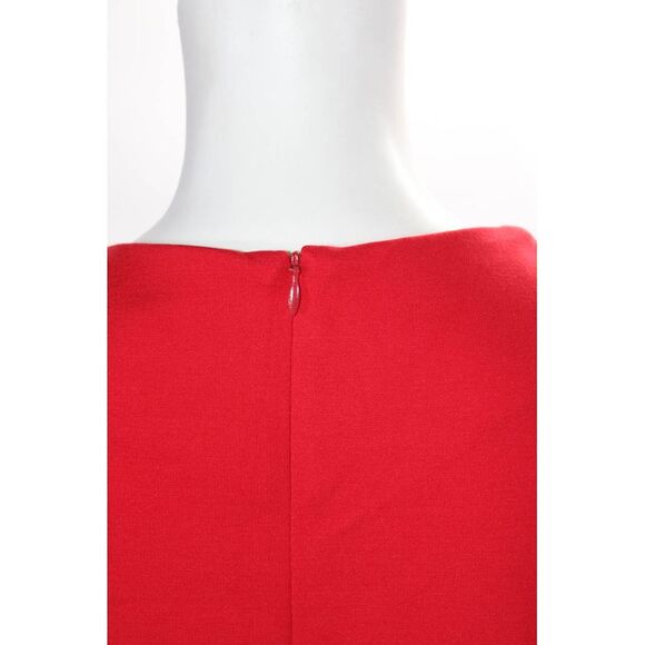 Ellelauri Women's Round Neck Sleeveless Tiered Mini Dress Red Size L - Picture 4 of 6